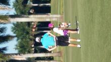 Nikita Gubenko caddying for Rachel (GMU 2020-2024)